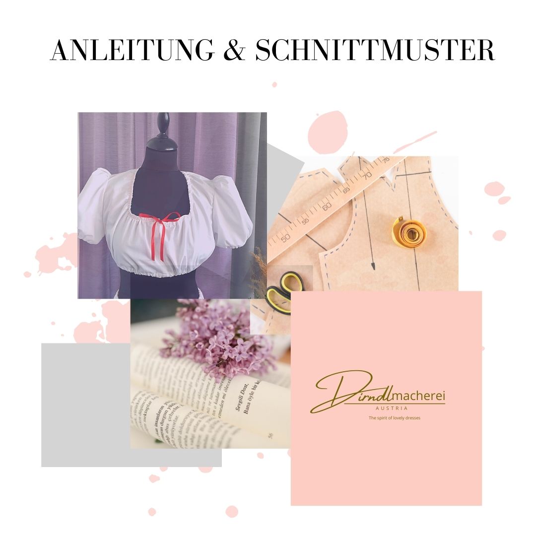Dirndlbluse "Rosenrot" Schnittmuster - Größe 36-44