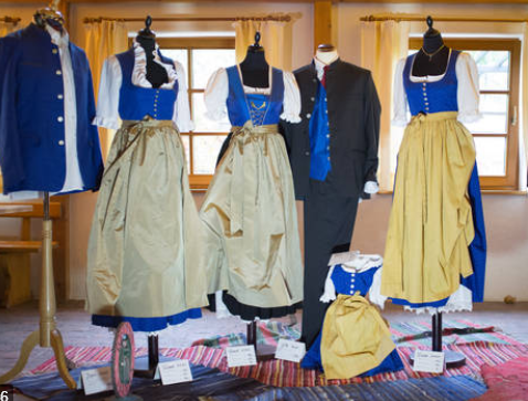 KL 0007 - Original Schürzenstoffpaket "Klosterneuburger Tracht", Baumwolle gelb 3-färbig